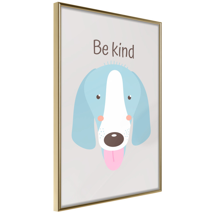 Wall Poster Be Kind - Blue Cheerful Dog and Motivational Slogan for Children 146620 additionalImage 5
