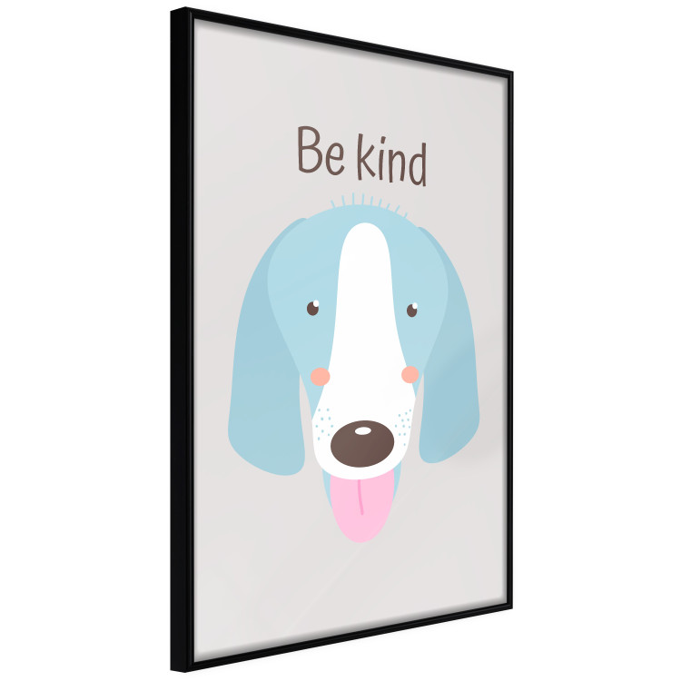 Wall Poster Be Kind - Blue Cheerful Dog and Motivational Slogan for Children 146620 additionalImage 7