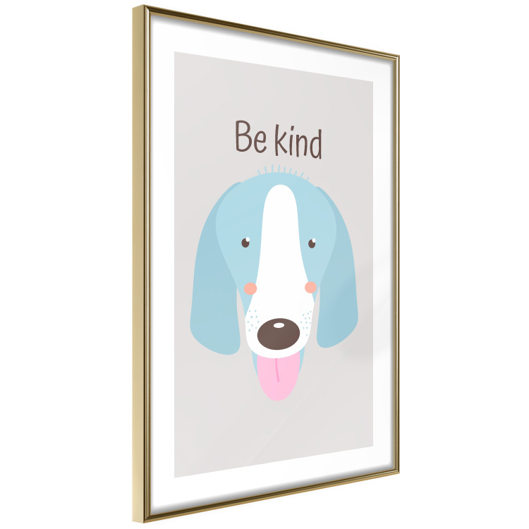 Wall Poster Be Kind - Blue Cheerful Dog and Motivational Slogan for Children 146620 additionalImage 6