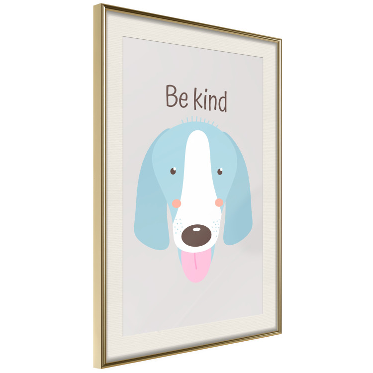 Wall Poster Be Kind - Blue Cheerful Dog and Motivational Slogan for Children 146620 additionalImage 12