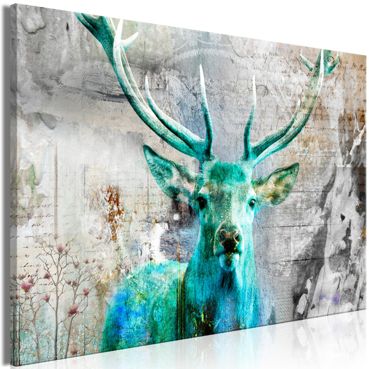Large canvas print Green Deer [Large Format] 149120 additionalImage 3