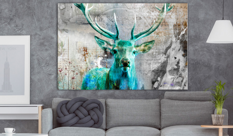 Large canvas print Green Deer [Large Format] 149120 additionalImage 6