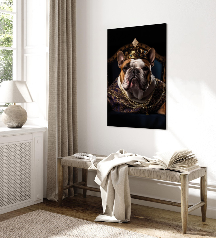 Canvas AI Dog English Bulldog - Animal Fantasy Portrait Wearing a Crown - Vertical 150120 additionalImage 4