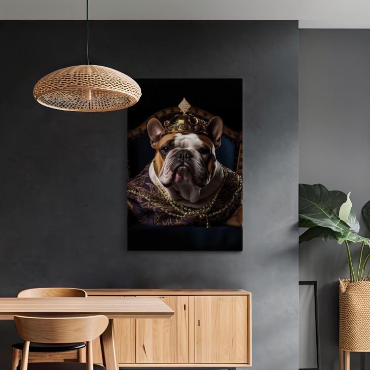Canvas AI Dog English Bulldog - Animal Fantasy Portrait Wearing a Crown - Vertical 150120 additionalImage 3
