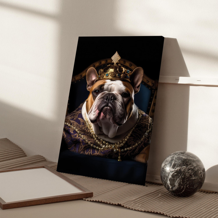Canvas AI Dog English Bulldog - Animal Fantasy Portrait Wearing a Crown - Vertical 150120 additionalImage 5