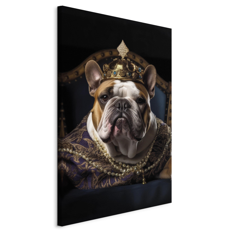Canvas AI Dog English Bulldog - Animal Fantasy Portrait Wearing a Crown - Vertical 150120 additionalImage 2