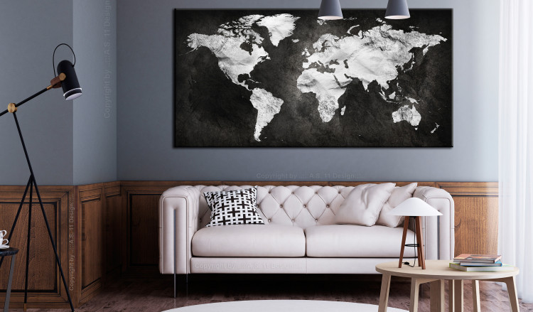 Large canvas print Black and White Map of the World II [Large Format] 150820 additionalImage 6
