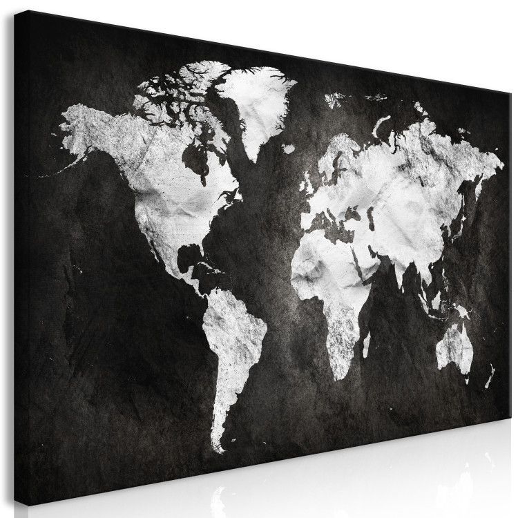 Large canvas print Black and White Map of the World II [Large Format] 150820 additionalImage 3