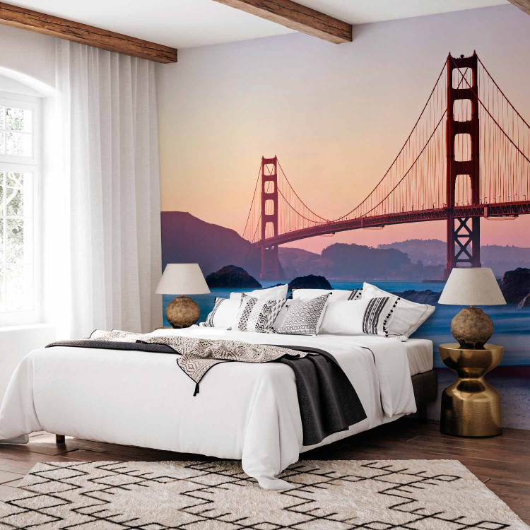 Photo Wallpaper Bridge in San Francisco - Famous Golden Gate Bridge Shown at Dusk 151020 additionalImage 2