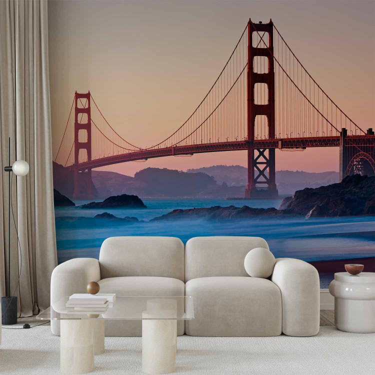 Photo Wallpaper Bridge in San Francisco - Famous Golden Gate Bridge Shown at Dusk 151020