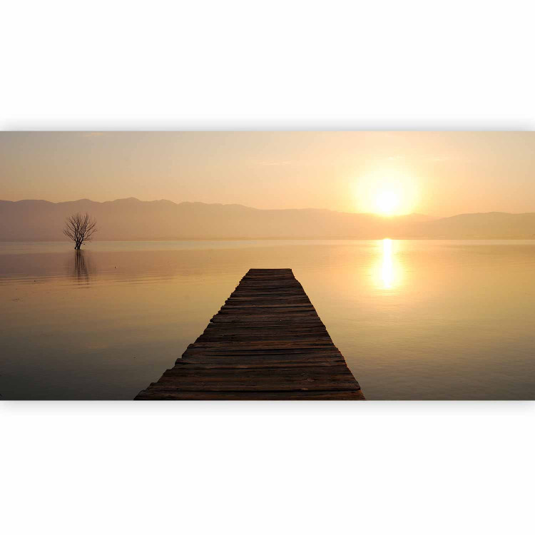 Wall Mural Sunset - Lake Bridge with Lone Tree and Mountains in the Background 59920 additionalImage 5