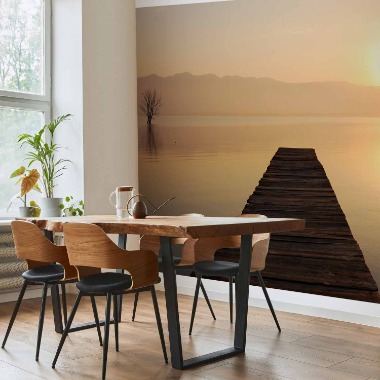 Wall Mural Sunset - Lake Bridge with Lone Tree and Mountains in the Background 59920 additionalImage 7