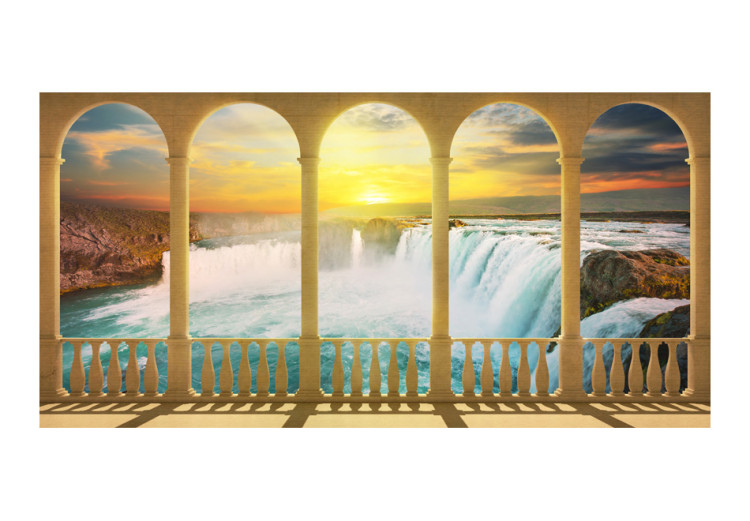 Photo Wallpaper Dream of Niagara Falls - River Landscape with Waterfall behind Columns 60020 additionalImage 1