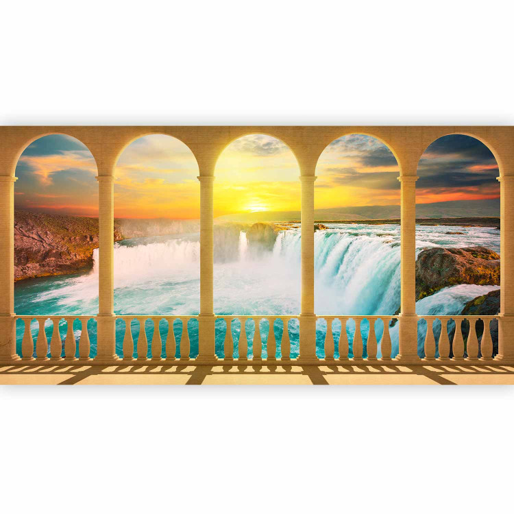 Photo Wallpaper Dream of Niagara Falls - River Landscape with Waterfall behind Columns 60020 additionalImage 1