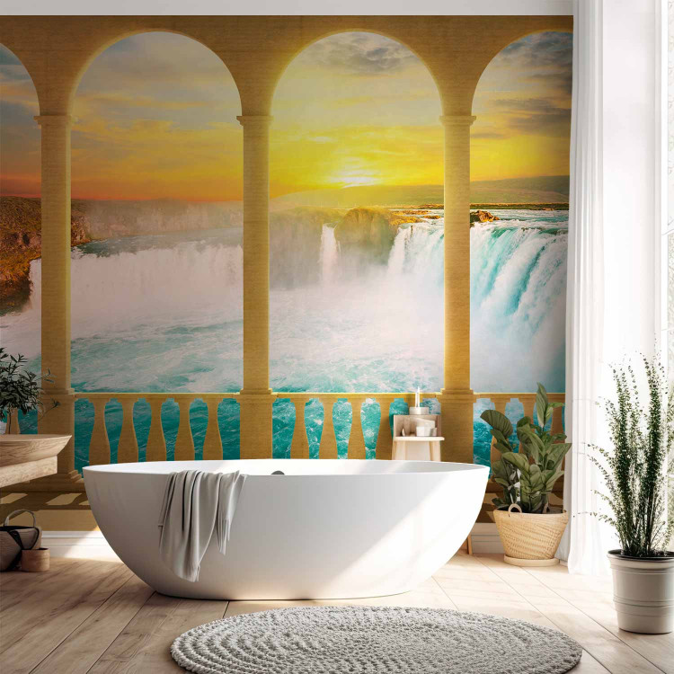Photo Wallpaper Dream of Niagara Falls - River Landscape with Waterfall behind Columns 60020 additionalImage 8