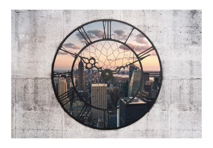 Photo Wallpaper New York Enclosed in a Clock Face - Window View of Architecture 61520 additionalImage 1