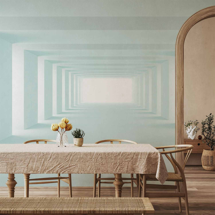 Photo Wallpaper Spatial celadon interior - illusion with bright tunnel and columns 90420 additionalImage 6