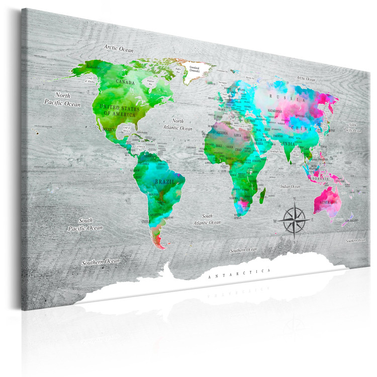 Canvas Print World Map: Green Paradise 91920 additionalImage 2