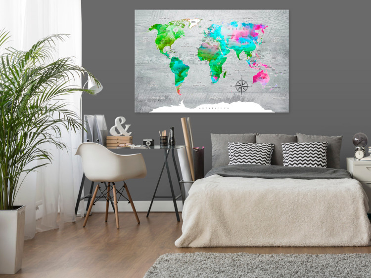 Canvas Print World Map: Green Paradise 91920 additionalImage 3