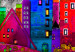 Canvas City of Expression (5-piece) - Colorful Houses and Fences in Pop Art Style 93720 additionalThumb 4