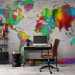 Wall Mural Coloured world map - continents with names in English on a white background 95020 additionalThumb 4