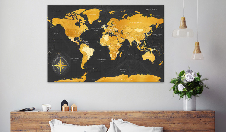 Decorative Pinboard Golden World [Cork Map] 95920 additionalImage 3
