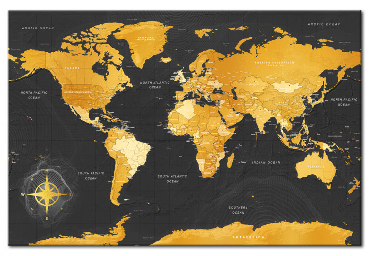 Decorative Pinboard Golden World [Cork Map] 95920 additionalImage 2