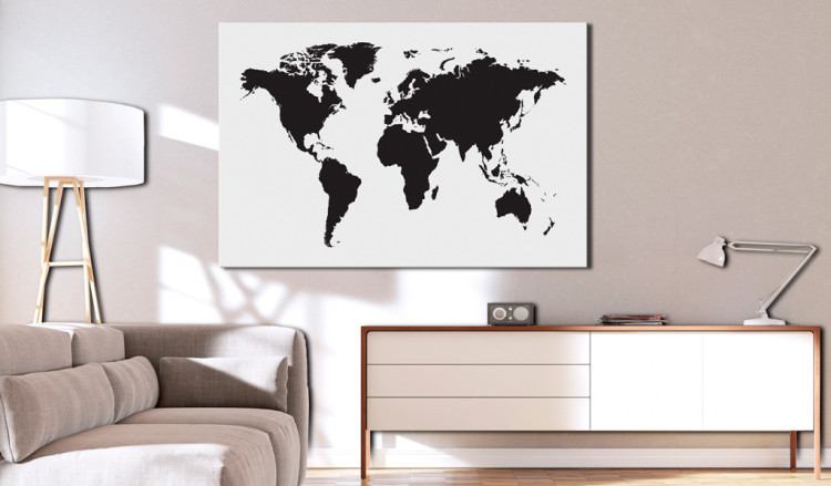 Decorative Pinboard World Map: Black & White Elegance [Cork Map] 96020 additionalImage 3