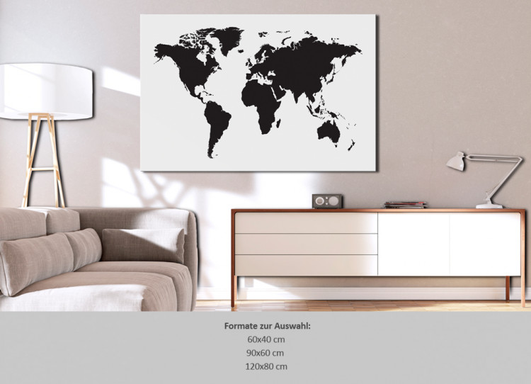 Decorative Pinboard World Map: Black & White Elegance [Cork Map] 96020 additionalImage 7