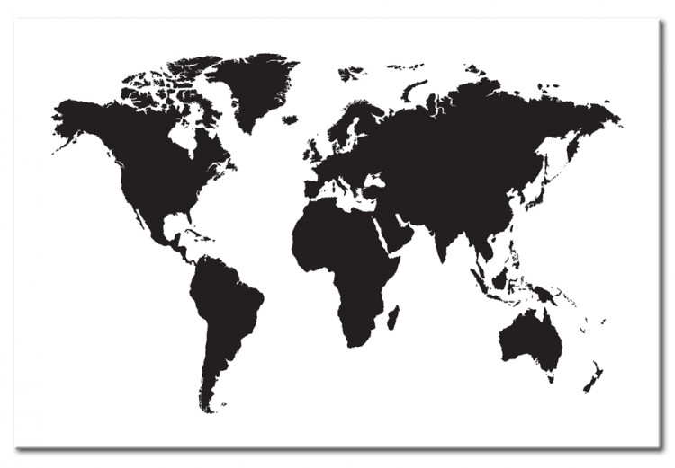 Decorative Pinboard World Map: Black & White Elegance [Cork Map] 96020 additionalImage 2