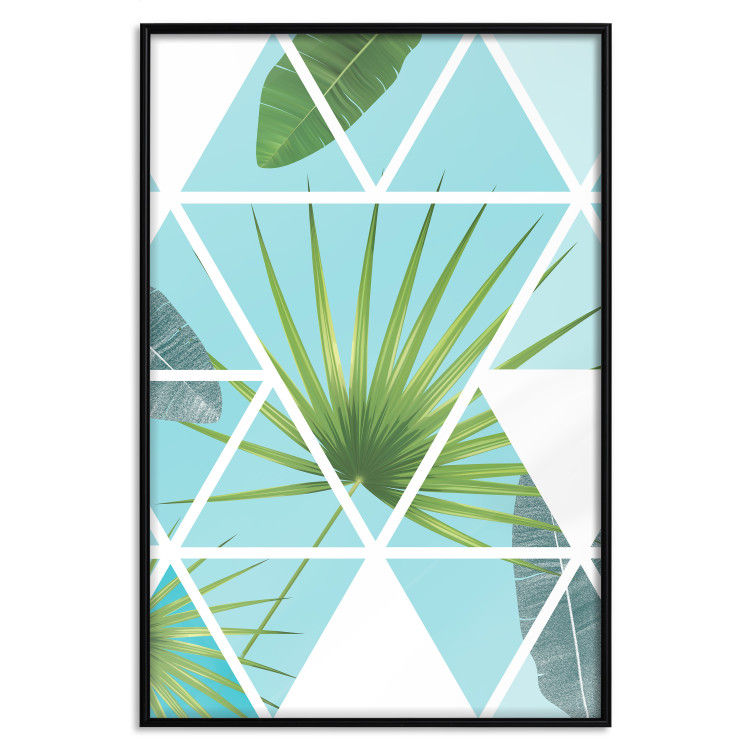Wall Poster Geometric palm - abstract composition with leaves on a triangle background 114330 additionalImage 18