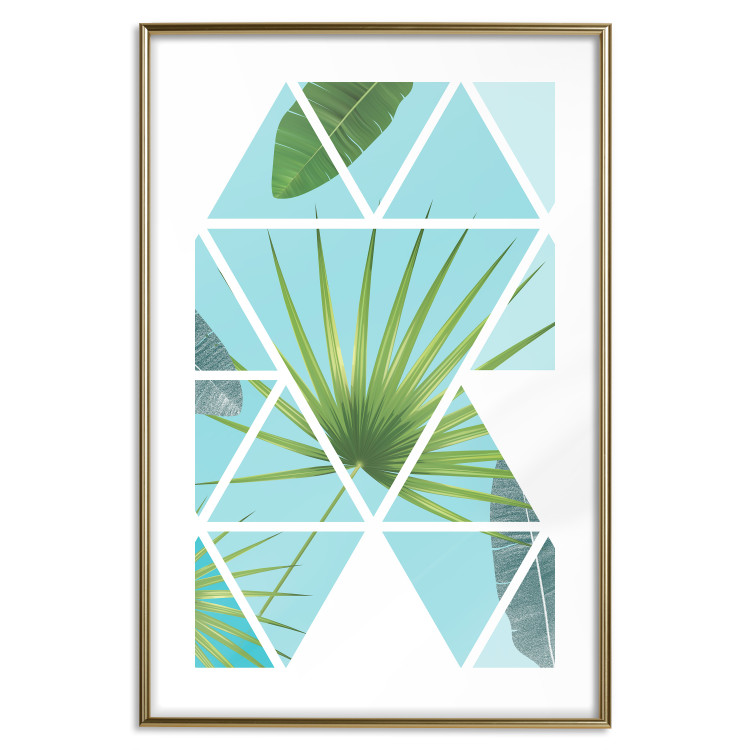 Wall Poster Geometric palm - abstract composition with leaves on a triangle background 114330 additionalImage 16