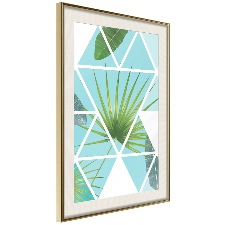 Wall Poster Geometric palm - abstract composition with leaves on a triangle background 114330 additionalImage 2
