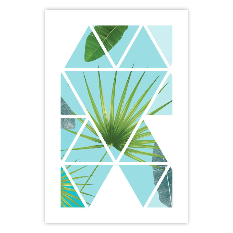 Wall Poster Geometric palm - abstract composition with leaves on a triangle background 114330 additionalImage 25