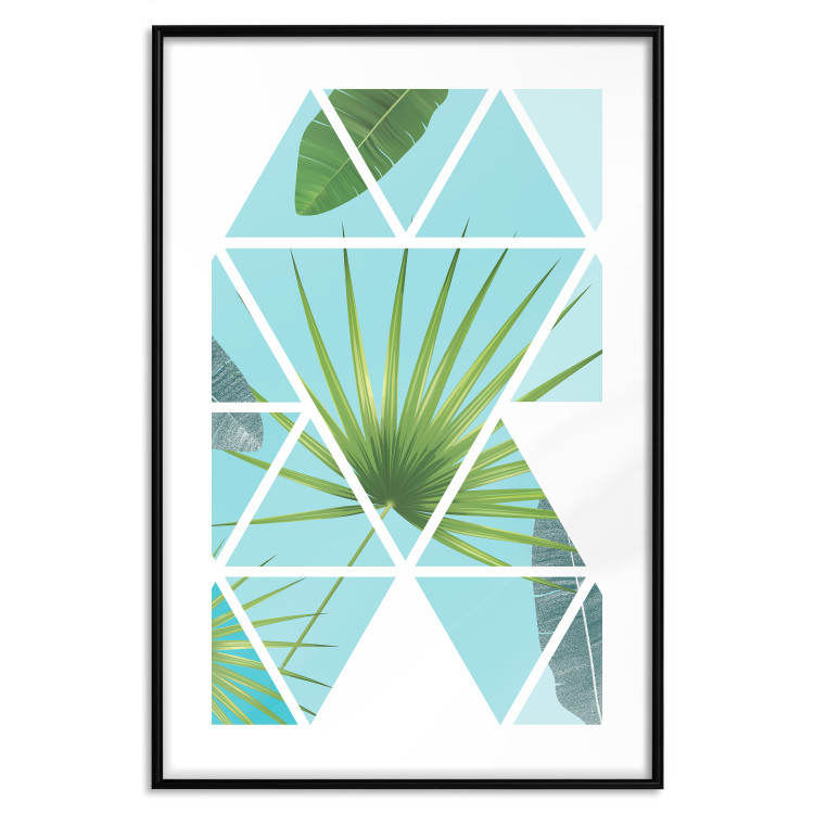 Wall Poster Geometric palm - abstract composition with leaves on a triangle background 114330 additionalImage 15