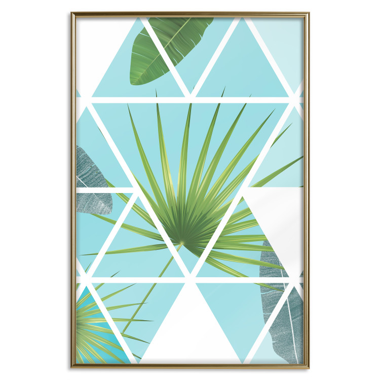 Wall Poster Geometric palm - abstract composition with leaves on a triangle background 114330 additionalImage 16