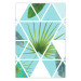 Wall Poster Geometric palm - abstract composition with leaves on a triangle background 114330