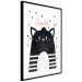 Poster Smile - black and white abstraction for children with a cat and a pink text 114430 additionalThumb 13