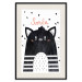 Poster Smile - black and white abstraction for children with a cat and a pink text 114430 additionalThumb 18