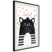 Poster Smile - black and white abstraction for children with a cat and a pink text 114430 additionalThumb 3