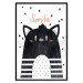 Poster Smile - black and white abstraction for children with a cat and a pink text 114430 additionalThumb 27