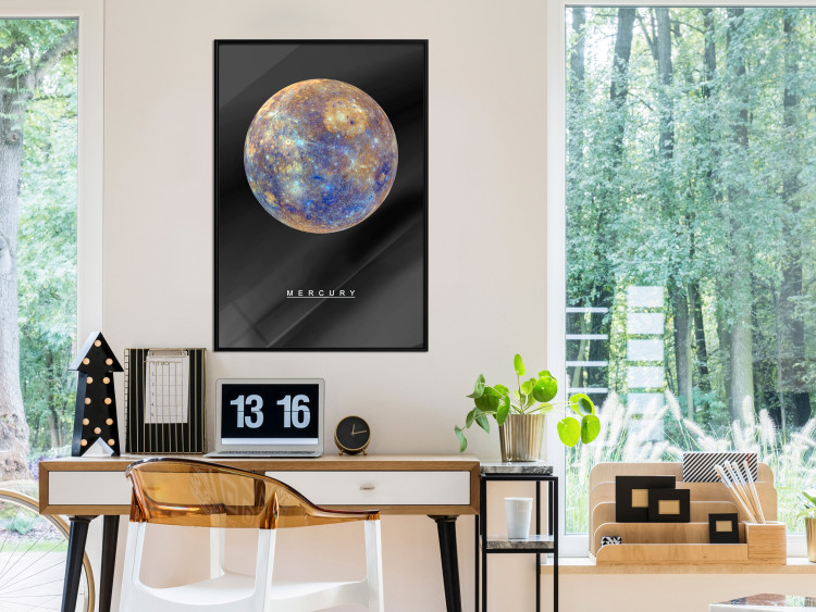 Poster Mercury - composition with the planet and English text against a space backdrop 116730 additionalImage 3