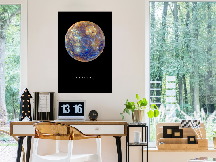 Poster Mercury - composition with the planet and English text against a space backdrop 116730 additionalImage 17