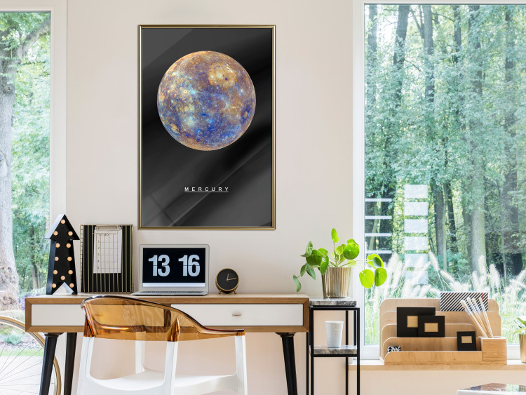 Poster Mercury - composition with the planet and English text against a space backdrop 116730 additionalImage 5