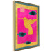 Wall Poster Golden Hummingbird - abstraction with a bird and green leaves on a pink background 116930 additionalThumb 14