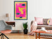 Wall Poster Golden Hummingbird - abstraction with a bird and green leaves on a pink background 116930 additionalThumb 5