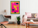 Wall Poster Golden Hummingbird - abstraction with a bird and green leaves on a pink background 116930 additionalThumb 23