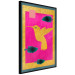 Wall Poster Golden Hummingbird - abstraction with a bird and green leaves on a pink background 116930 additionalThumb 12