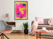 Wall Poster Golden Hummingbird - abstraction with a bird and green leaves on a pink background 116930 additionalThumb 7