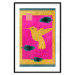Wall Poster Golden Hummingbird - abstraction with a bird and green leaves on a pink background 116930 additionalThumb 15